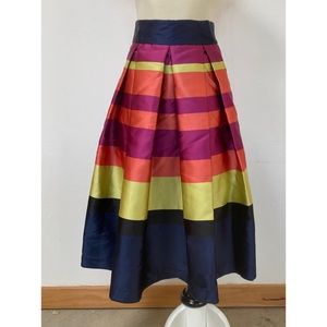 Eliza J Colorblock Box Pleat Skirt Sz 0